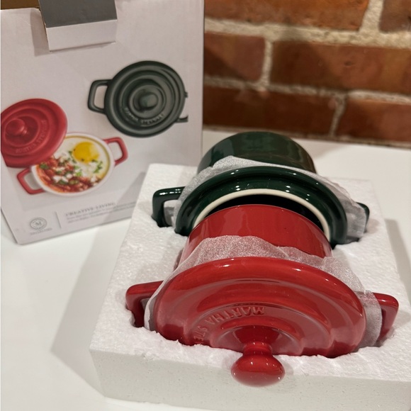 🆕 New Martha Stewart Ceramic Cocottes Set (2) Cookware Oven & Dishwasher Safe - Picture 1 of 8